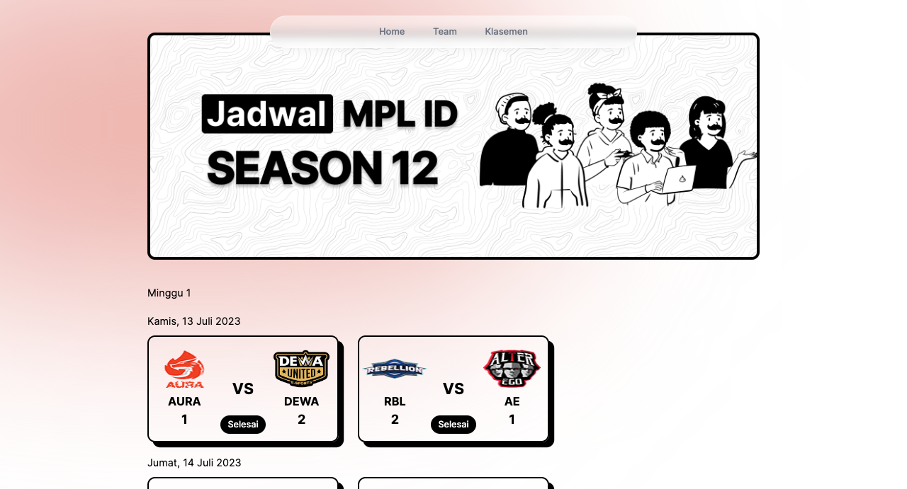 Match Schedule MPL Indonesia